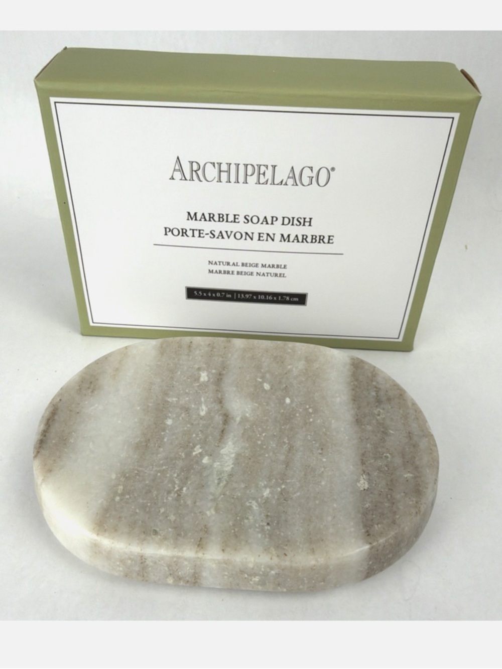 Archipelago Beige and Cream Marble Soap Tray